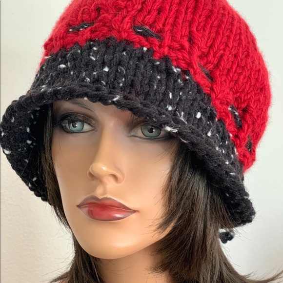 Hand Knits 2 Love Hat Cap Designer Silver Bead